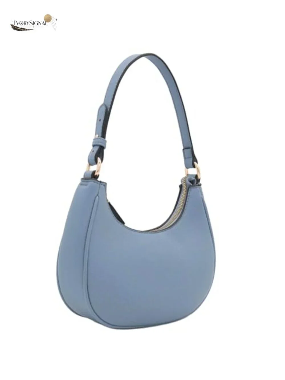 Faux Leather Hobo Shoulder Bag Zipper Closure